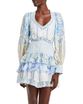 LoveShackFancy Sienne Mixed Print Dress Bloomingdale s