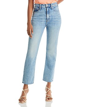 MOTHER - Rider Ripped High Rise Ankle Straight Leg Jeans in Salt of the Earth