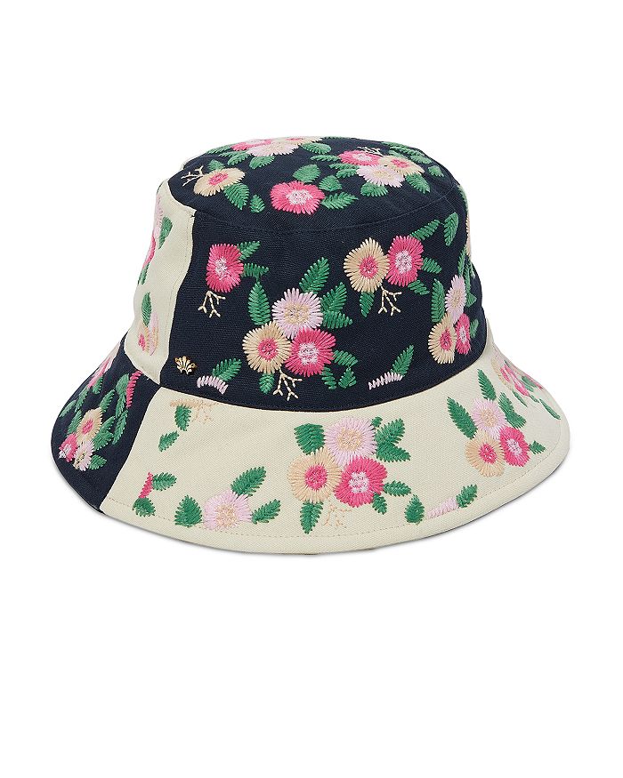 Lady Floral Bucket Hat Mesh Fishing Bush Cap Embroidery Summer Beach Sun  Holiday