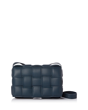 Bottega Veneta Padded Cassette Crossbody Bag In Deep Blue/gold