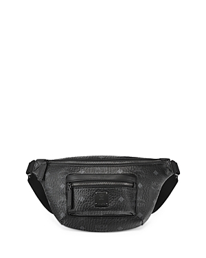 Mcm Monogram-pattern Print Belt Bag In Black