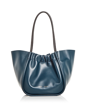 Proenza Schouler Large Ruched Smooth Leather Tote Bag In Slate
