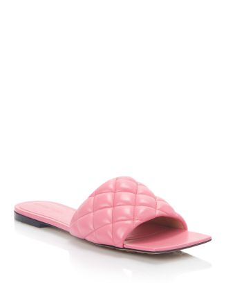 Bottega Veneta Women's Square Toe Quilted Slide Sandals