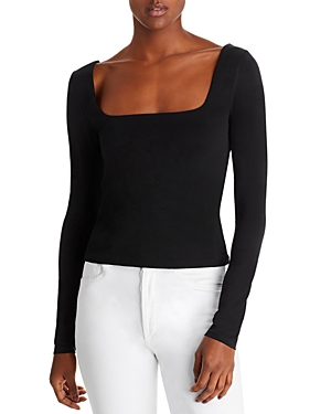 VINCE LONG SLEEVE SQUARE NECK TOP