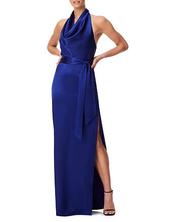 Aidan Mattox Belted Halter Gown | Bloomingdale's