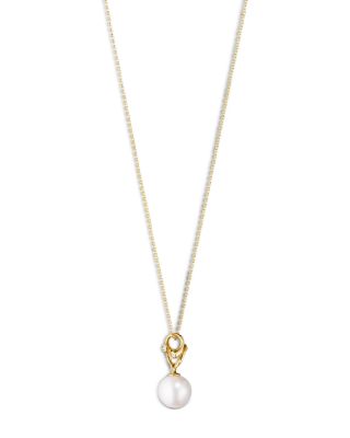 18K Yellow Gold Cultured Pearl & Diamond Magic Pendant Necklace, 17.72"