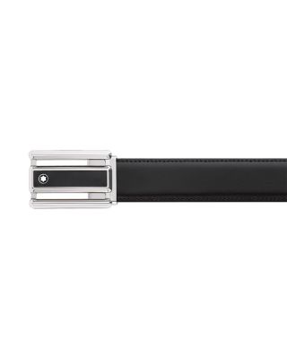 Men's Cut Out Black Buckle Reversible Belt