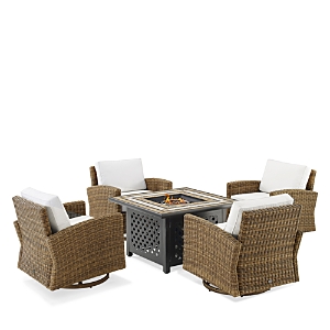 SPARROW & WREN SPARROW & WREN BRADENTON 5 PIECE OUTDOOR WICKER CONVERSATION SET WITH FIRE TABLE