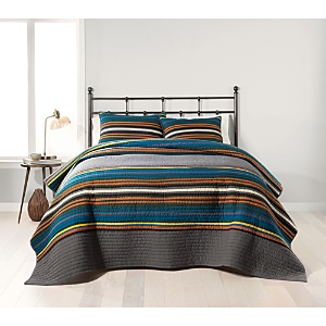 Pendleton Olympic Park Striped Pieced Quilt Set, King In Grey