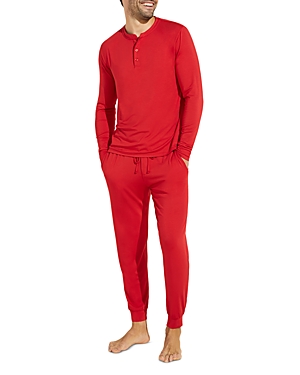 Shop Eberjey Henry Pajama Set In Haute Red