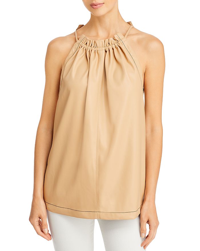 3.1 Phillip Lim 3.1 Philip Lim Faux Leather Sleeveless Top Bloomingdale's