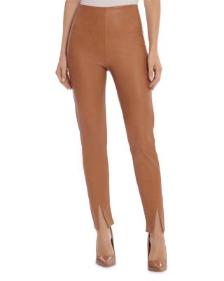 Bagatelle - Faux Leather Slit Front Leggings