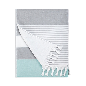 Laguna Beach Textile Co. Laguna Beach Turkish Beach Towel In Teal & Gray