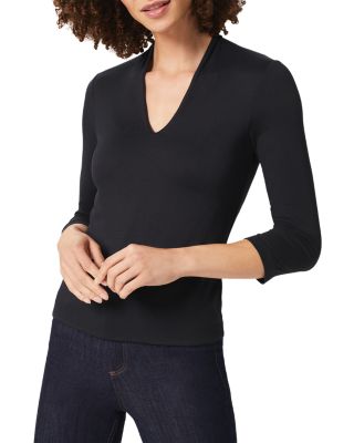 Hobbs London Aimee V Neck Top In Navy