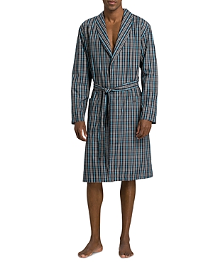 HANRO NIGHT & DAY COTTON PLAID dressing gown