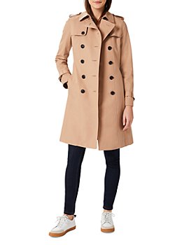 Womens Clothing Coats Raincoats and trench coats JANASHIA Faux Leather Double-breasted Trench Coat in Powder Natural 