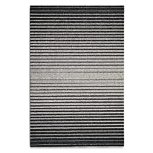 Chilewich Domino Stripe Shag Runner, 18 X 28 In Black/white