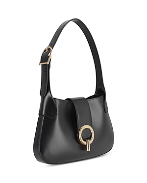 Shop Sandro Sweet Janet Leather Shoulder Bag In Black