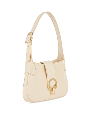 Sandro Sweet Janet Leather Shoulder Bag In Ecru