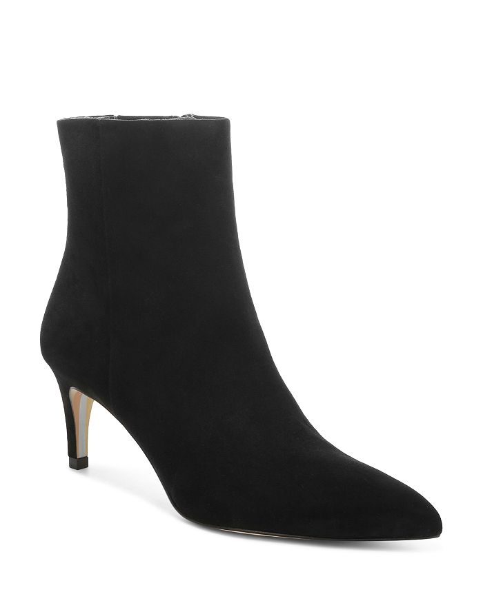 Sam Edelman Women's Ulissa Pointed Toe High Heel Booties In Black Leather