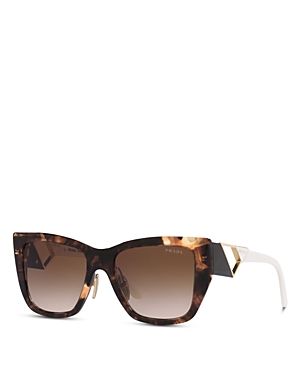 Prada Square Sunglasses, 54mm In Tortoise/brown Gradient