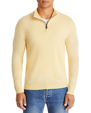 The Men's Store At Bloomingdale's Cashmere Half-zip Sweater - 100% Exclusive In Light Yellow