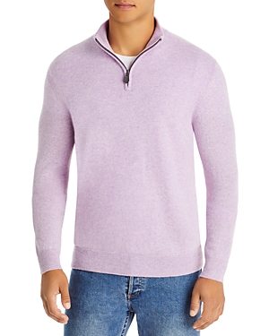 The Men's Store At Bloomingdale's Cashmere Half-zip Jumper - 100% Exclusive In Pale Lilac