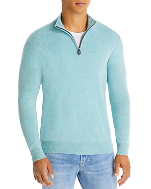 The Men's Store At Bloomingdale's Cashmere Half-zip Sweater - 100% Exclusive In Seafoam