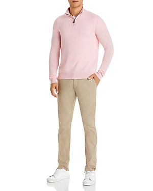The Men's Store At Bloomingdale's Cashmere Half-zip Sweater - 100% Exclusive In Pale Pink