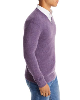 Heather Purple Cashmere V-Neck Sweater - Exclusive