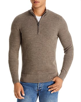 The Men's Store at Bloomingdale's - Waffled Merino Wool Half Zip Sweater