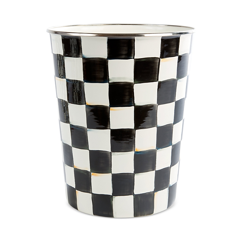 MACKENZIE-CHILDS MACKENZIE-CHILDS COURTLY CHECK ENAMEL WASTE BIN