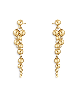 Shop Georg Jensen 18k Yellow Gold Moonlight Grapes Diamond Drop Earrings