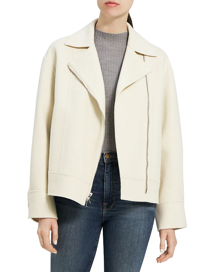 Theory Oversized Wool and Cashmere Moto Jacket | Bloomingdale's