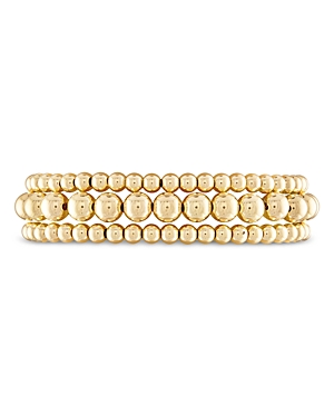 Alexa Leigh Ball Beaded Stretch Bracelets In 14k Gold Filled, Set Of 3