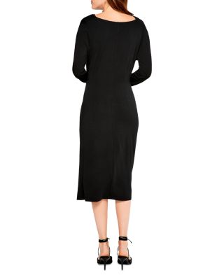 midi black sheath dress