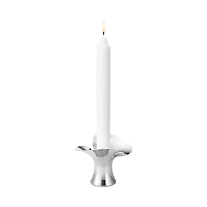 Shop Georg Jensen Bloom Taper Candleholder, Set Of 2 In Silver