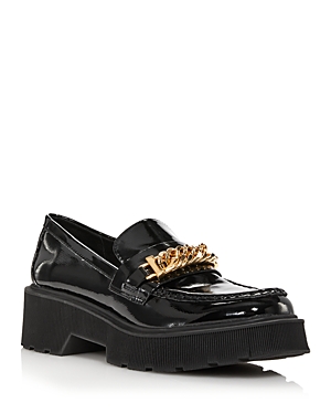 Aqua Women's Blake Chain Loafers - 100% Exclusive In Black Crinkle Patent