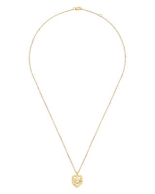 Dinh Van 18K Yellow Gold Double Coeurs Heart Pendant Necklace, 16.5