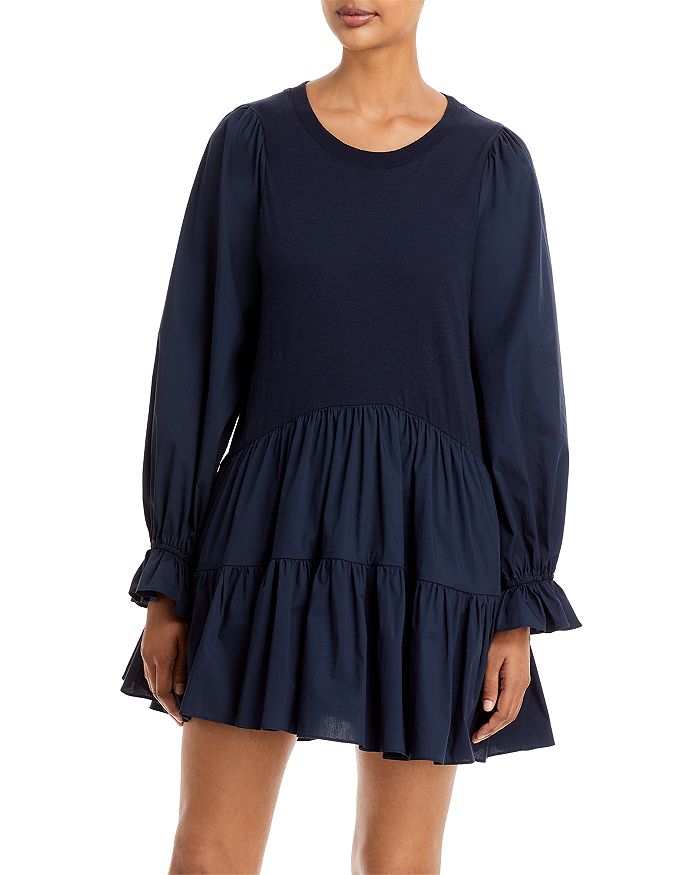 Cinq à Sept Tammie Mixed Media Tiered Dress Bloomingdale's