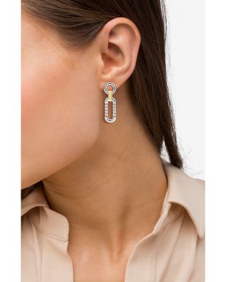 18K Yellow & Sterling Silver Signature Caviar Link Drop Earrings