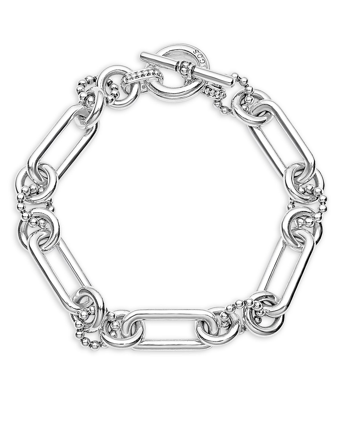 Lagos Sterling Silver Signature Caviar Mixed Link Bracelet