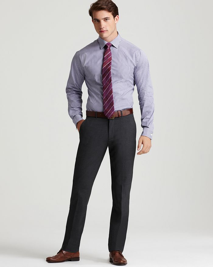Michael Kors Gingham Dress Shirt, Theory Cody Tailor Straight Pants & BOSS  HUGO BOSS Check Tie