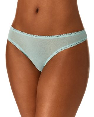 On Gossamer Mesh Hip G-string In Sage Mist