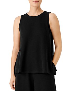 Eileen Fisher System Petite High/Low Silk Tank Bloomingdales Women Clothing Tops Tank Tops 