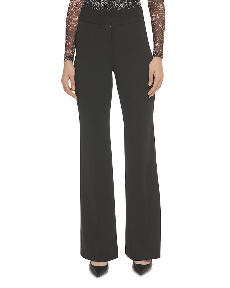 Dkny Womens High-waist Polyester Wide Leg Pants In Black