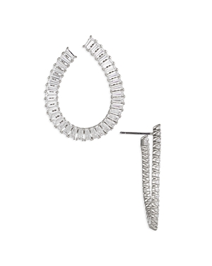 Shop Nadri Chateau Crystal Front To Back Earrings In Silver