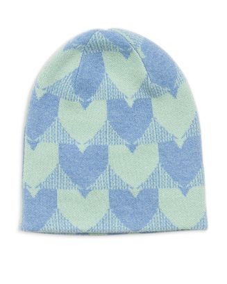 Cashmere Hat By  Kerri Rosentha Heart check Pink beanie. NWT. winter $198 NEW Kerri Rosenthal Yellow Gold Pink Stitched Heart Cashmere  main image 3