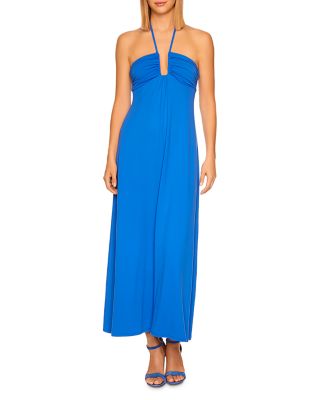 Susana Monaco Ruched Halter Maxi Dress | Bloomingdale's