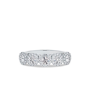 Center of My Universe Five Stone Halo Band in 18K White Gold, 0.95 ct. t.w.